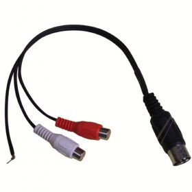 Phono Socket/din-plug Audio - 5 Pin Din Plug To 2x Phono Socket +ground Connection 0,2m