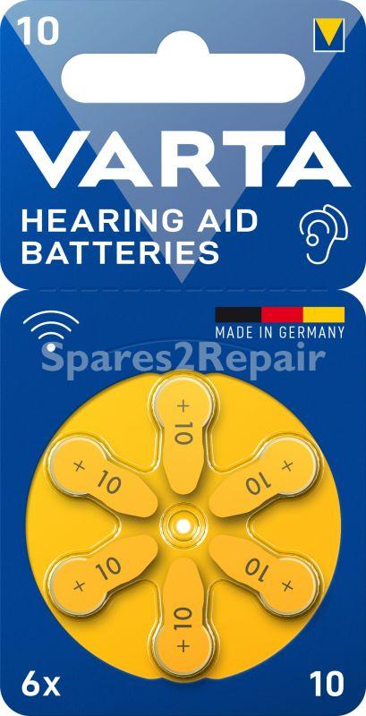 Varta 1.40v Button Cell Battery - 10 1,45v Hearing Aid Batteries 10 Blister 6