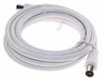 Com White Aerial Cable - Coaxial Lead Plug > Socket 2 5m Class A