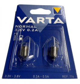 Varta E10 Lamp - 3,5v-0,2a-0,7w Argon Spherical Bulbs
