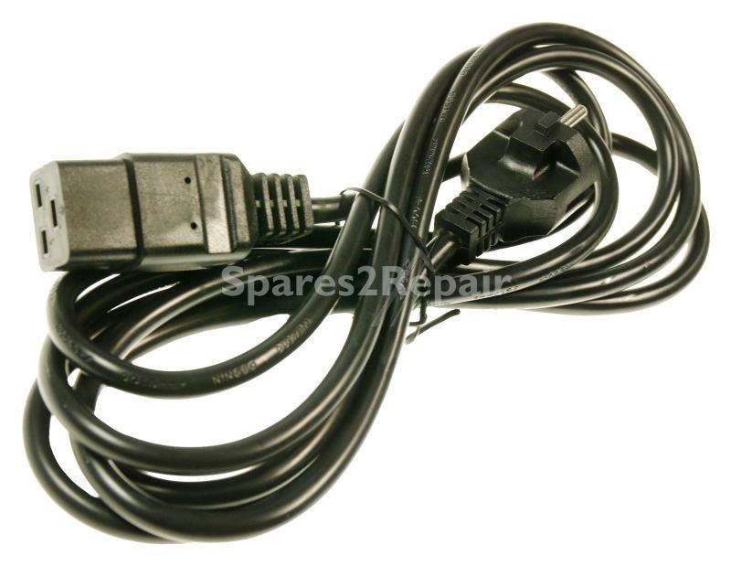 Compatible Cold Mains Plug And Lead - - Jack C19 Lead 3 0m Black