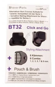 Newspeak Shaver Head - Trimmer Head With 5 Styling Attachments Alternative For Braun Bt32 For Series 3 Shaver
