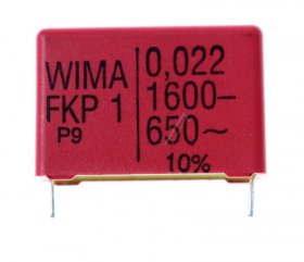Wima Pulse Capacitors - 0 022uf-1600v Fkp1t022206b00kssd Fkp1 Pulse Capacitor Rm=27 5 -rohs Compliant-