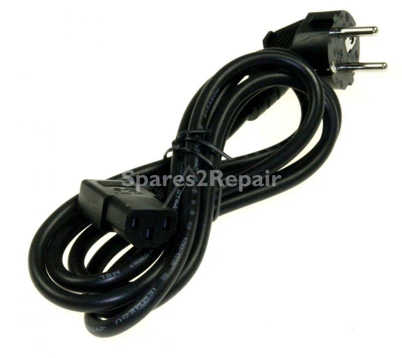 Compatible Cold Mains Plug And Lead - Power Cord Cold Angled 2 0m Black