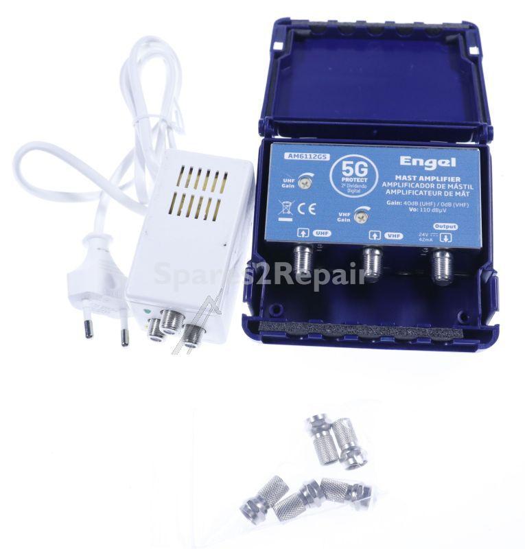 Power Supply+amplifier Kit - Kit Ampli+ Alim-40 Db RÉglable-canaux 21-48 Lte700- 2 EntrÉes (bi-bill-uhf)