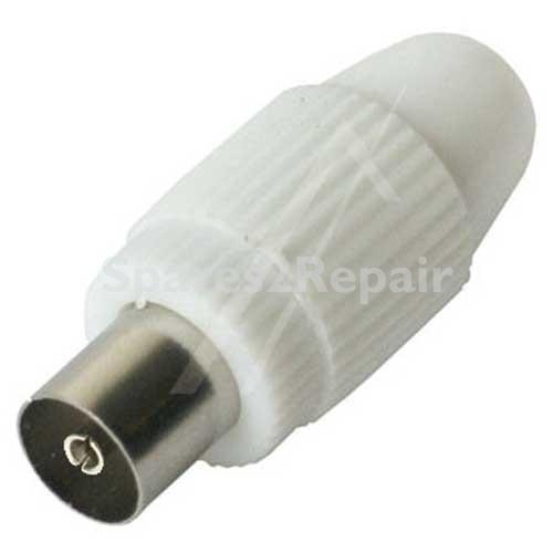 Com White Coaxial Socket - Coaxial Socket 9,5mm White