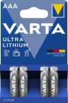 Varta Battery - Lr03 Varta 1.5v Aaa Ultra Lithium Batteries - 4 Pack