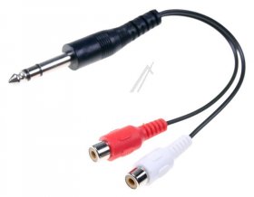 Com Phono Socket/jack Plug Audio - Phono Socket 6.3mm - 2 Jack Plug Audio, 0.2m