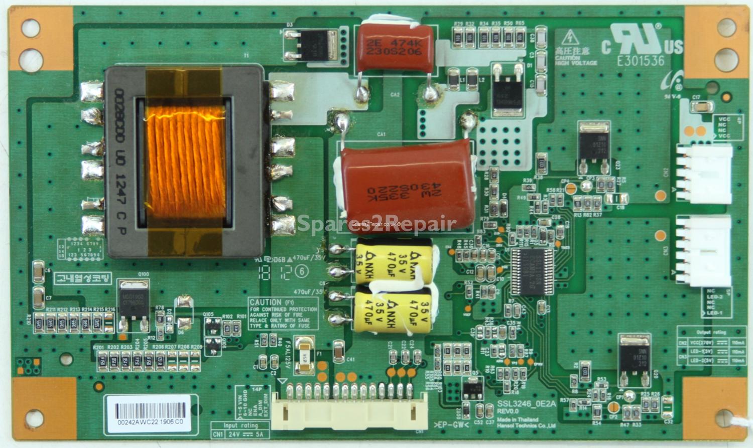 Baird TE46LED BK - LED Driver Board - LJ97-00242A - REV0.0 - SSL3246_0E2A