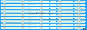 Barz LED Backlight Array JVC LT-50CA890 Logik L50AUE21 50" CC500PV7D CC500PV5D LED49D05-ZC29AG-01E 9pcs