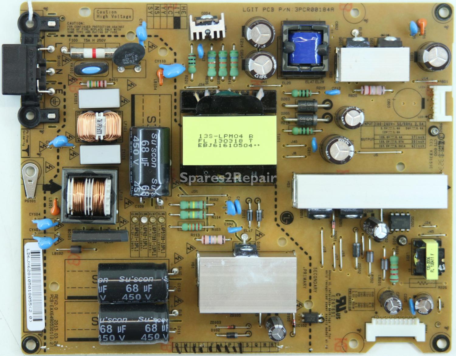LG 42LN575V - PSU - EAX64905301(2.2) - REV2.0 - 3PCR00184A - LGP42-13PL1 PLDF-L205B