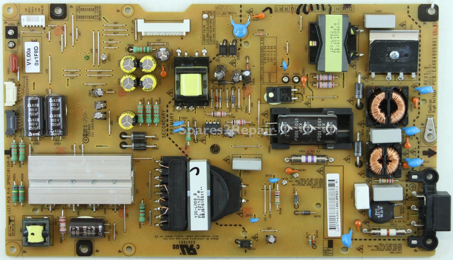 LG 55LA740V - PSU - EAX64905801(1.8) - REV1.0 - EAY62811001 - 3PAGC10126A-R - LGP55-13LPB