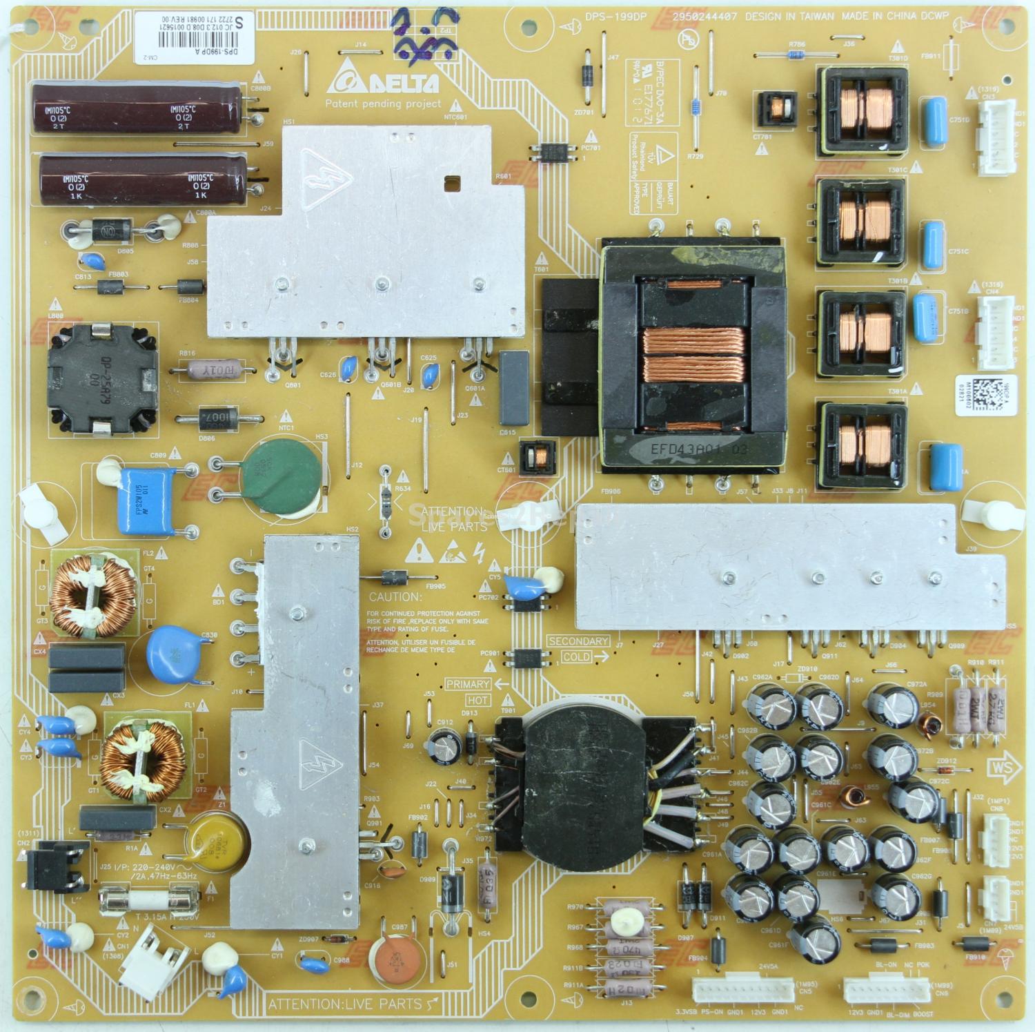 Philips 40PFL7605H - PSU - DPS-199DP - 2950244407 - 2722 171 00987 REV:00
