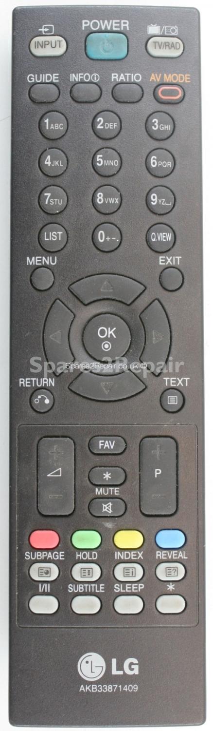 LG AKB33871409 Remote Control (Original)