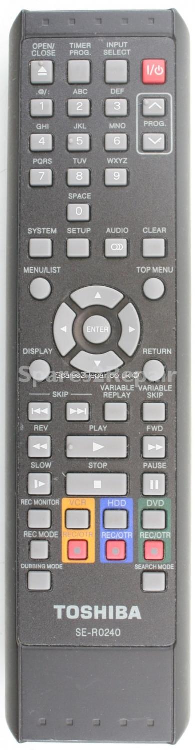 Toshiba SER0240 SE-R0240 Remote Control (Original)