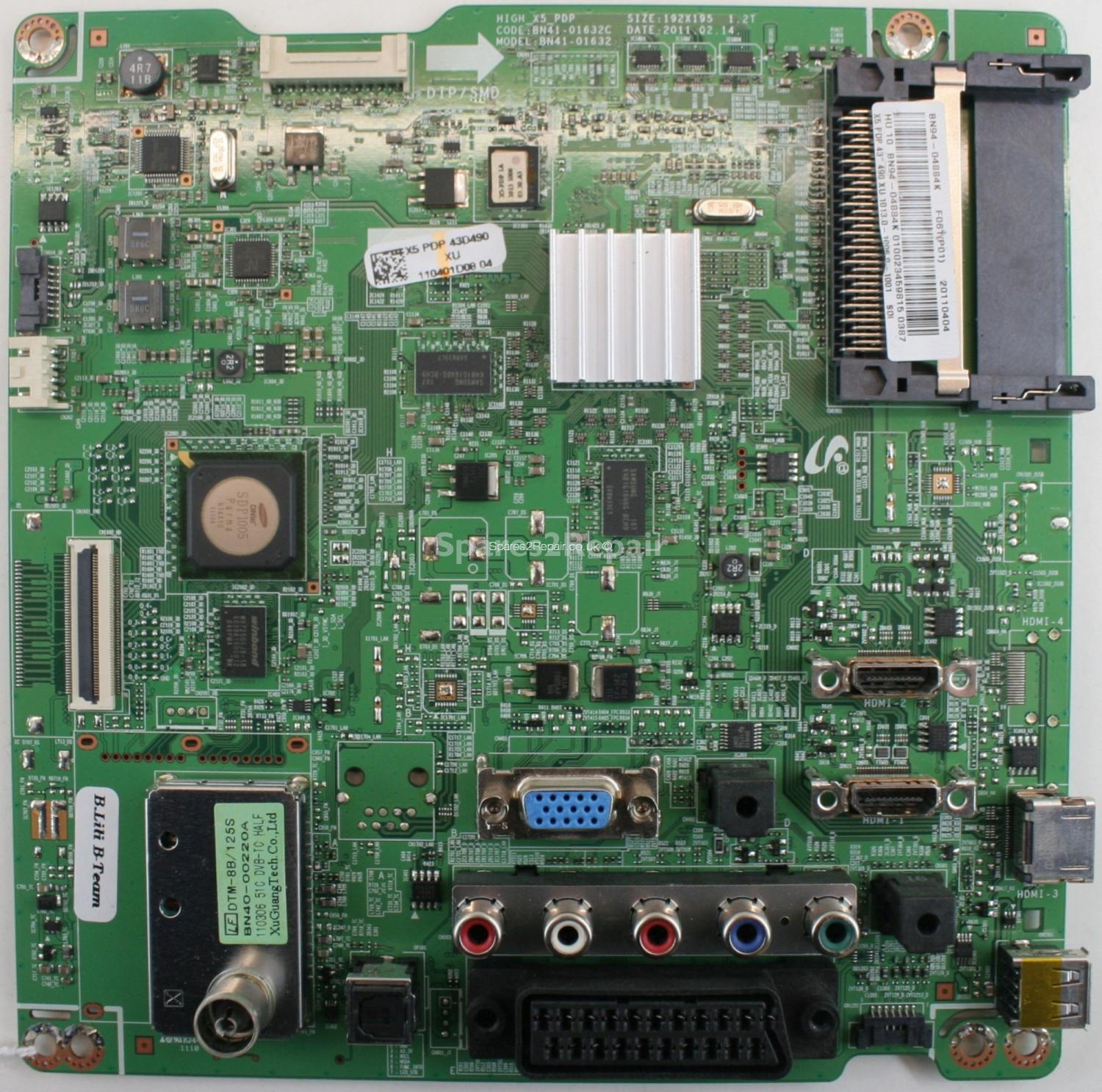 Samsung PS43D490A1W - Main AV - BN94-04884K - BN41-01632C - HIGH_X5_PDP