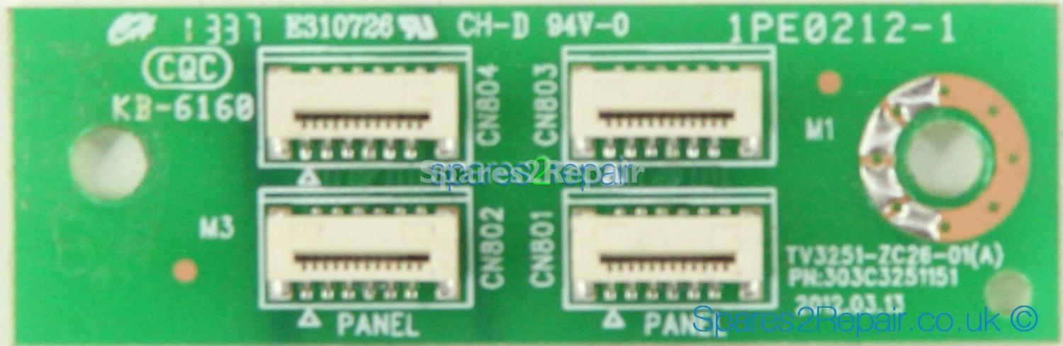 Sandstrom S32HED13 - Connector Board - TV3251-ZC26-01(A) - 303C3251151 - 1PE0212-1