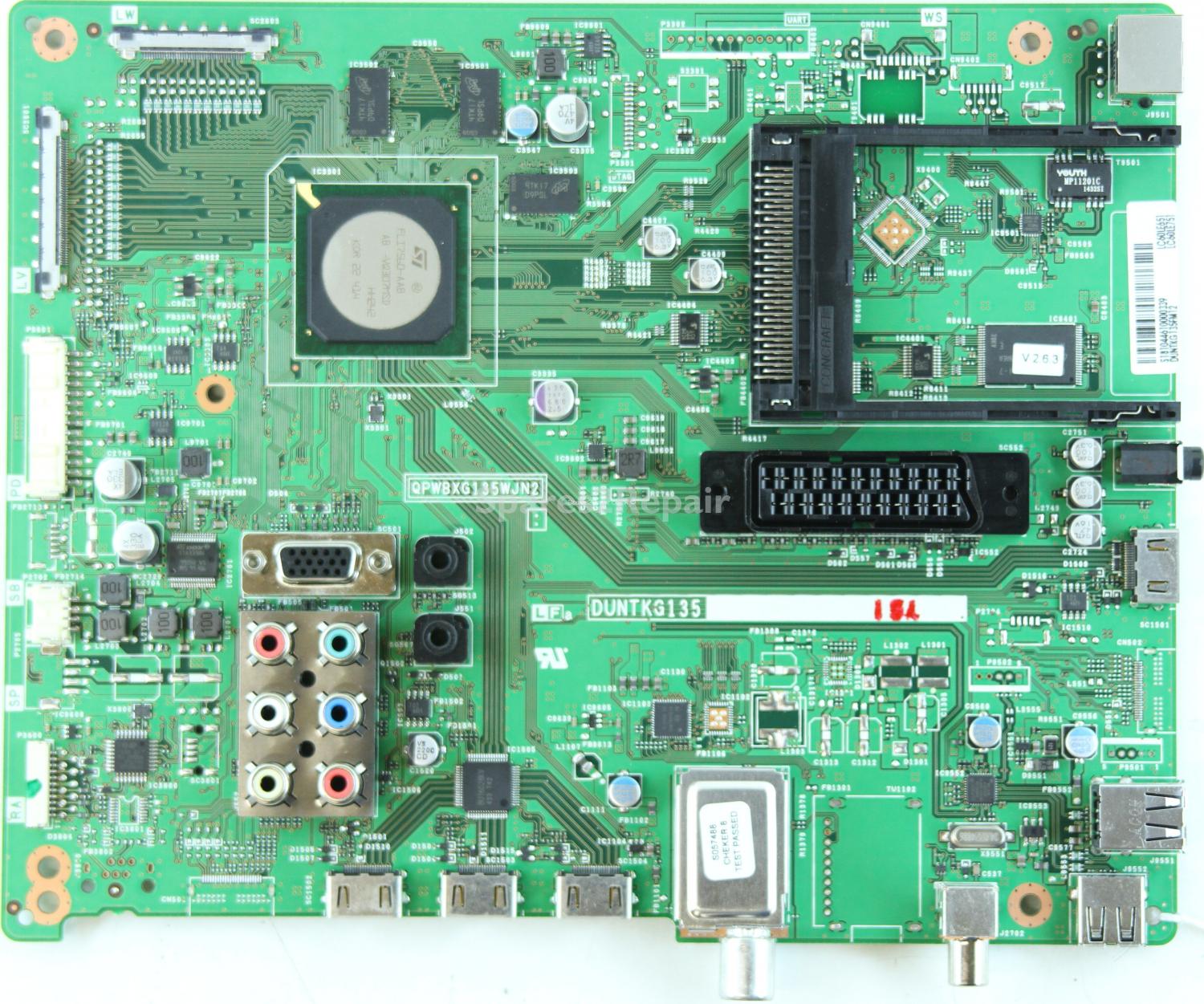 Sharp LC-60LE651K - Main AV - QPWBXG135WJN2 - DUNTKG135FM12