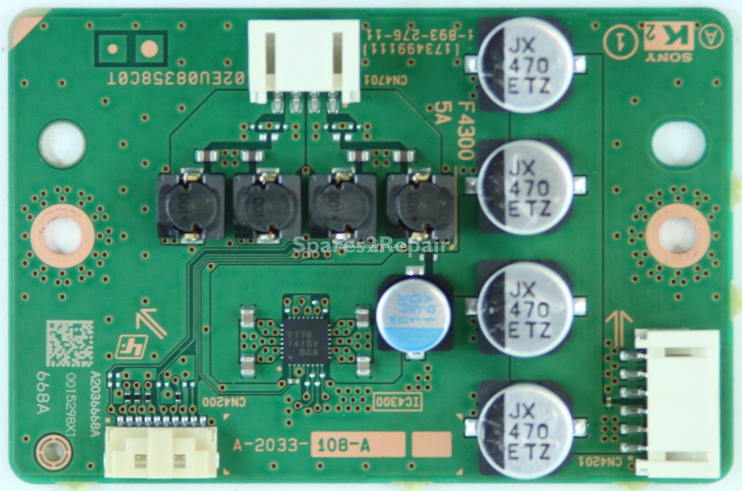 Sony KD-49X8505B - Audio Board - A2036668A - 1-893-276-11 - 173499111 - A-2033-108-A - 02EU08358C0T
