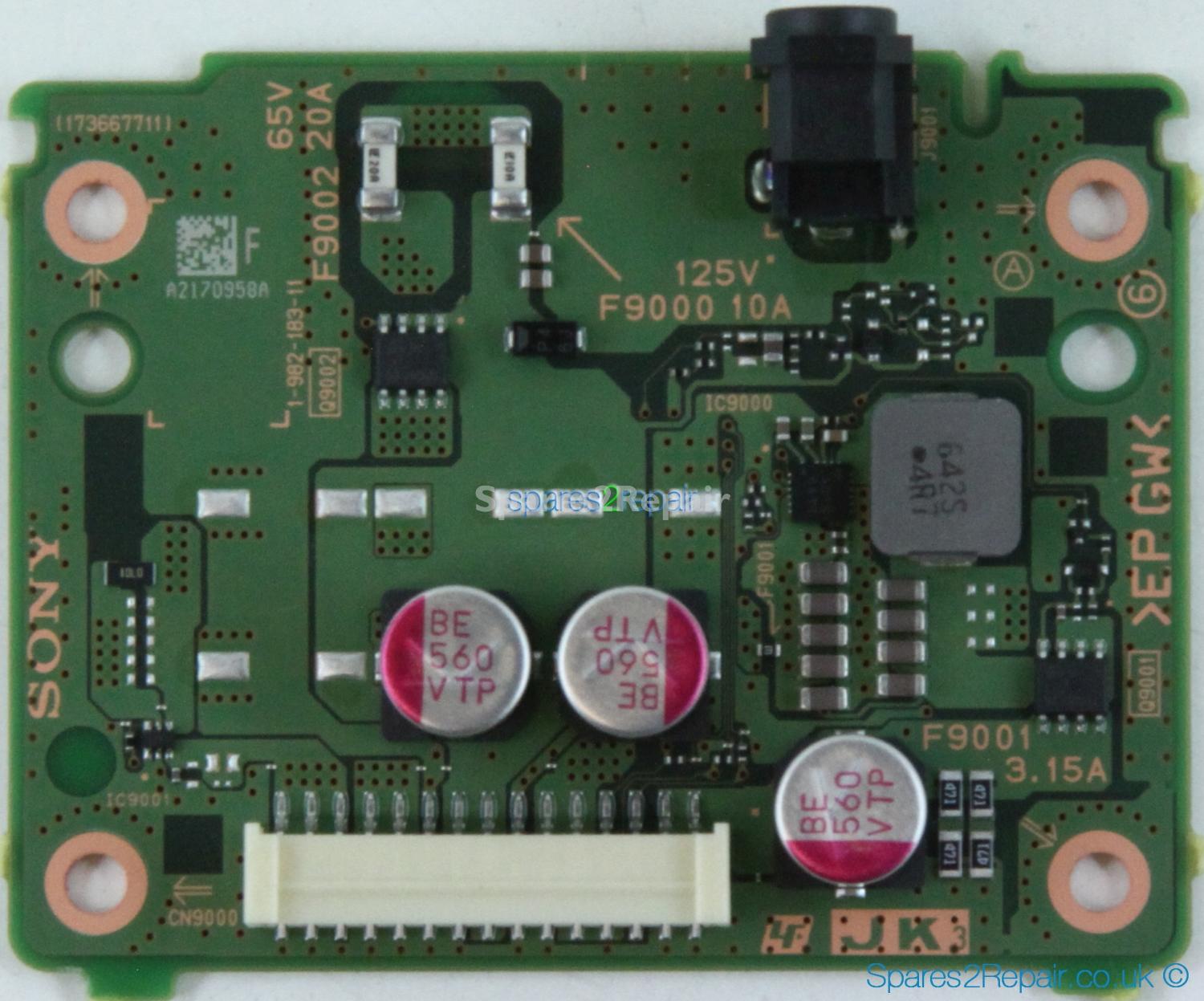 Sony KD-55XE9005 - DC Input Board - 1-982-183-11 - A2170958A - JK3